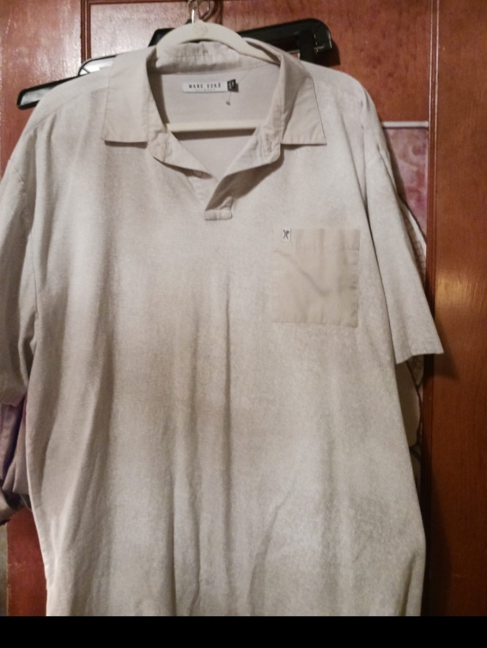 Men's Beige Polo Shirt with Pocket Marc Echo 3x